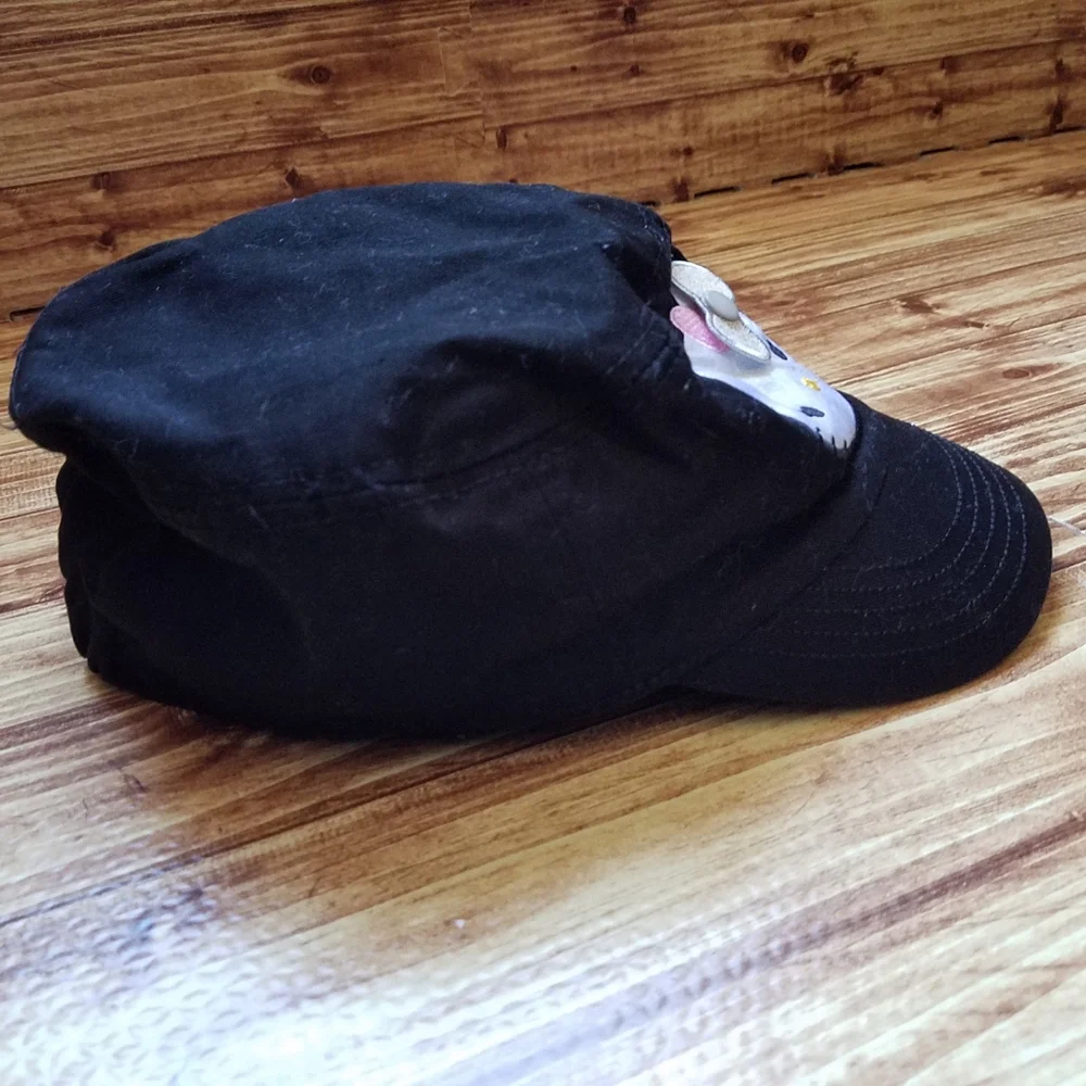 Hello Kitty Military Hat Black Camo Cap Girls Small Sanrio OSFM